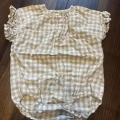 ベージュ　ギンガムチェック　tete a tete 80cm