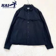 HAI SPORTING GEAR フリルパッチワーク長袖シャツ　ブラックのサムネイル