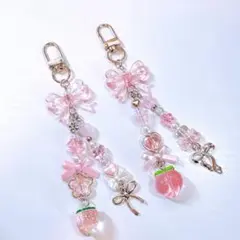 【S4】 ビーズキーホルダー コレクトブック ピンク 2コセット コレクトブック