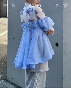 poppy あさぎーにょ オーガンジーオフショルダーキャミチュニック