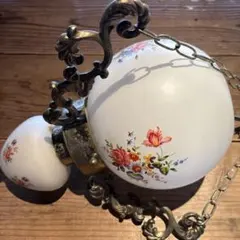 昭和レトロ　コイズミ　天井ライト　ガラスと金属