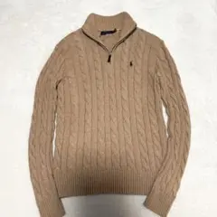 美品 近年モデル☆ポロラルフローレン ケーブルニット ニット ハーフジップ XS