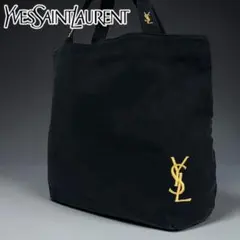 美品 イブサンローラン YSL ロゴ刺繍 カサンドラ ハンド トートバッグ A4