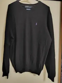 ポロラルフローレン ブラック Vネック セーター LLサイズ