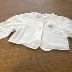 familiar カーディガン 80 ホワイト 花柄刺繍