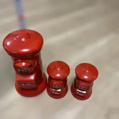 赤い郵便ポスト貯金箱3点セット