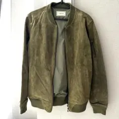 HIBECK オリーブ スエード ブルゾン ジャケット