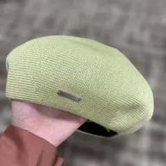 OVERRIDE サマー　ベレー帽　黄緑　グリーン　キュプラ　春夏