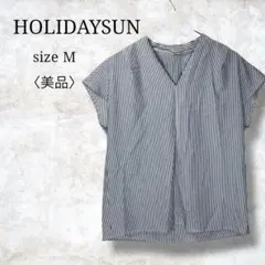 美品✨【HOLIDAYSUN】ストライプシャツ　スキッパーシャツ　トップス　 Mのサムネイル