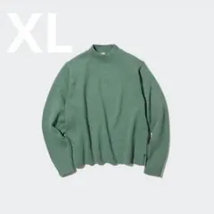 UNIQLO ウォッシャブルモックネックセーター XL グリーン