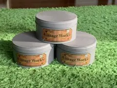 VINTAGE WORKS ベルトが入っていた　缶&ポスター3個