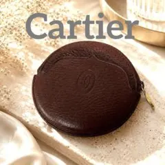Cartier カルティエ コインケース 丸型 ボルドー