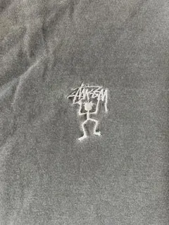 Stussy グレー Tシャツ ロゴ刺繍　ステューシー　古着