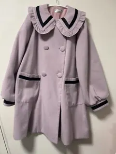 ピウム　PIUM フリル襟 ピンク ロングコート