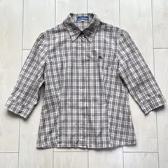 Y2K バーバリーブルーレーベル ノバチェック 七分袖シャツ 38