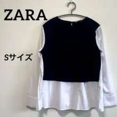 ZARA シャツブラウス バックプリーツ トップス レディース 長袖 白シャツ