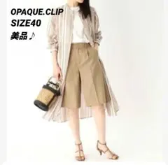 【美品】OPAQUE.CLIPシャツワンピース ストライプSIZE40