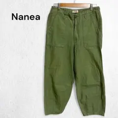 ナネア ワイドパンツ ベイカー 綿100％ ワーク ゆったり バックゴム L