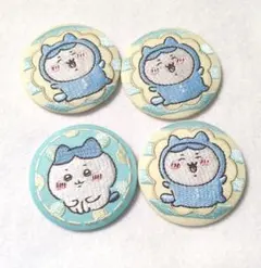 ちいかわ ハチワレ 刺繍缶バッジ　ビスケット