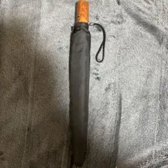 折りたたみ傘 黒 木製ハンドル