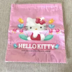 日本限定 ハローキティ コットン巾着 横向き ピンク ハート