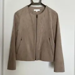 UNIQLO ノーカラージャケット S ベージュ
