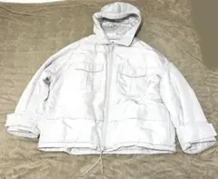 ユニクロ ハイブリッドダウンオーバーサイズパーカ ライトグレー L