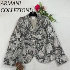 J699 L 42 アルマーニコレツォーニ 光沢 テーラードJKT レディース