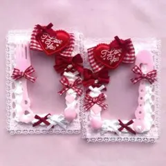 ピンク ホワイト 硬質ケースデコ トレカケース 量産型 ホイップ 2点