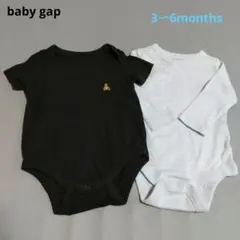 baby gap　ボディスーツ　2枚　半袖肩クロスベア長袖曇柄全開スナップ