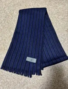Calvin Klein ネイビー ストライプ マフラー