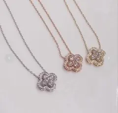 sassy angel クローバーフラワーネックレス ゴールド