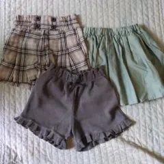 ハーフパンツ&スカート3枚★グローバルワーク、リセマイン、チェック★キュロット
