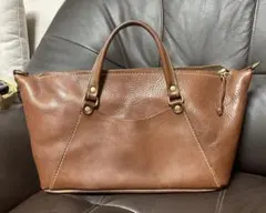 【オール本革❣️】ブラウンレザートート&ショルダーバッグ A4可