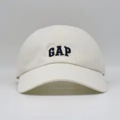 GAP キャップ 刺繍 ロゴ シンプル ホワイト 古着 コットンのサムネイル