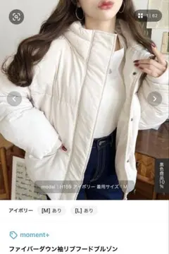 ファイバーダウン袖リブフードブルゾン