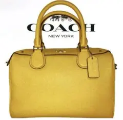 コーチ COACH イエロー レザー ミニボストン 2WAYショルダー上品