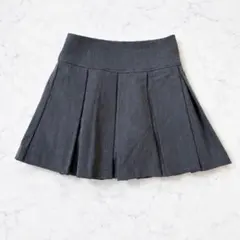 訳あり品/Heather/プリーツミニスカート/M/グレー/台形/韓国風/可愛い