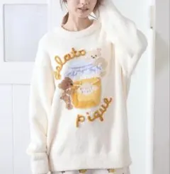 ジェラートピケ はちみつベア柄プルオーバー