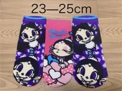 レディース　あくびちゃん靴下ソックス　23-25cm 3足セット