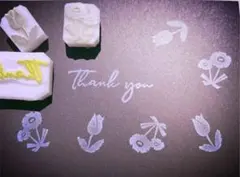 Thank you&北欧おはな3点セット ハンドメイド 消しゴムはんこ