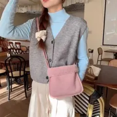 ピンク ファー ショルダーバッグ ミニバッグ もこもこ