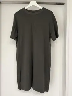 最終値下げ！UNIQLO U 半袖シャツワンピース M ダークグレー