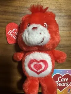 ケアベア ハートチャーム付きマスコット 赤　レッド