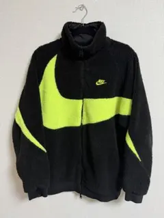 Nike フリースジャケット リバーシブル XL ブラック/ネオンイエロー