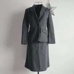 ANCHORWOMANビジネススカートスーツ グレー ストライプ 就活 Sサイズ