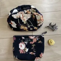 インゲボルグ 花柄ポーチとブローチの4点セット