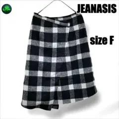 【未使用品】ジーナシス シャギー ラップ スカート 黒 グレー F レディース