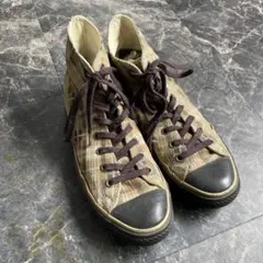 CONVERSE チェック柄 ブラウンハイカットスニーカー
