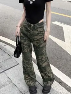カモフラージュパンツ　迷彩　shein xs